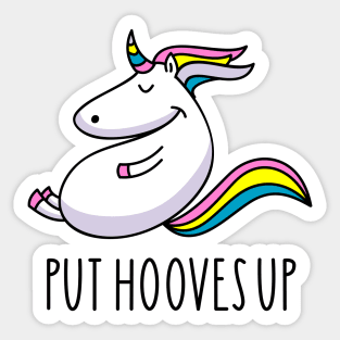 Unicorn hooves up Sticker